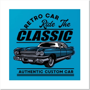 RIDE THR CLASSIC CAR CARTOON Posters and Art